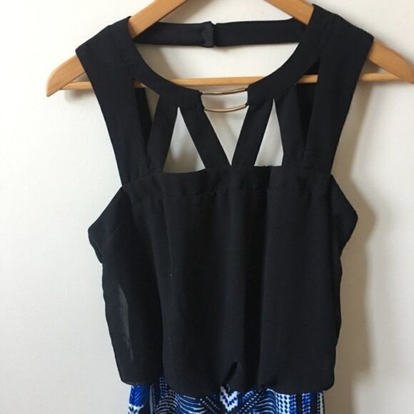 Bisou Bisou Dress Black and Blue Design Cocktail 2 - Picture 3 of 5